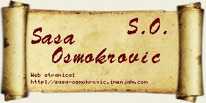 Saša Osmokrović vizit kartica